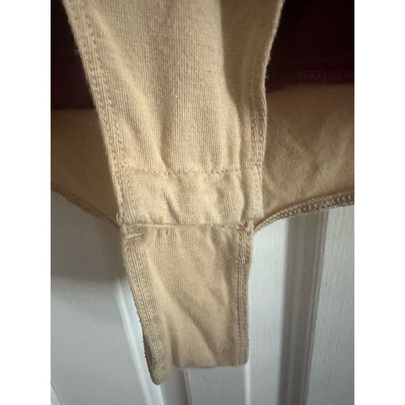 WAYF Metallic Pink Gold Puff Sleeve V-Neck Wrap Front Bodysuit - Sz XL - Picture 8 of 8